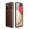 Mey İthalat®  Samsung Galaxy A02S Kılıf Auto Focus Karbon Kapak - Kahverengi