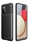 Mey İthalat®  Samsung Galaxy A02S Kılıf Auto Focus Karbon Kapak - Siyah