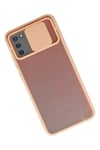 Mey İthalat®  Samsung Galaxy A02S Kılıf Palm Buzlu Kamera Sürgülü Silikon - Pembe
