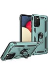 Mey İthalat®  Samsung Galaxy A02S Kılıf Sofya Yüzüklü Silikon Kapak - Yeşil
