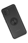 Mey İthalat®  Samsung Galaxy A03 Kılıf Montreal Yüzüklü Silikon Kapak - Siyah