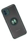 Mey İthalat®  Samsung Galaxy A03 Kılıf Montreal Yüzüklü Silikon Kapak - Yeşil