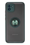 Mey İthalat®  Samsung Galaxy A03 Kılıf Montreal Yüzüklü Silikon Kapak - Yeşil