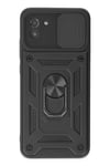 Mey İthalat®  Samsung Galaxy A03 Kılıf Pars Lens Yüzüklü Silikon - Siyah