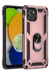 Mey İthalat®  Samsung Galaxy A03 Kılıf Sofya Yüzüklü Silikon Kapak - Rose