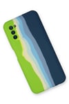Mey İthalat®  Samsung Galaxy A03S Kılıf Ebruli Lansman Silikon - Yeşil-Koyu Yeşil