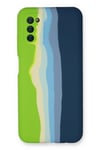 Mey İthalat®  Samsung Galaxy A03S Kılıf Ebruli Lansman Silikon - Yeşil-Koyu Yeşil