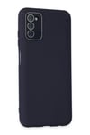 Mey İthalat®  Samsung Galaxy A03S Kılıf Lansman Glass Kapak - Lacivert