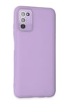 Mey İthalat®  Samsung Galaxy A03S Kılıf Lansman Glass Kapak - Lila