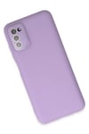 Mey İthalat®  Samsung Galaxy A03S Kılıf Lansman Glass Kapak - Lila
