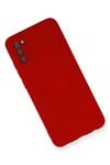 Mey İthalat®  Samsung Galaxy A03S Kılıf Nano içi Kadife Silikon - Kırmızı