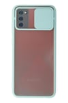 Mey İthalat®  Samsung Galaxy A03S Kılıf Palm Buzlu Kamera Sürgülü Silikon - Turkuaz