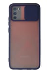 Mey İthalat®  Samsung Galaxy A03S Kılıf Palm Buzlu Kamera Sürgülü Silikon - Lacivert
