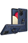 Mey İthalat®  Samsung Galaxy A03S Kılıf Sofya Yüzüklü Silikon Kapak - Lacivert