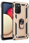 Mey İthalat®  Samsung Galaxy A03S Kılıf Sofya Yüzüklü Silikon Kapak - Gold