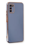 Mey İthalat®  Samsung Galaxy A03S Kılıf Volet Silikon - Mavi