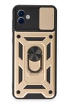 Mey İthalat®  Samsung Galaxy A04E Kılıf Pars Lens Yüzüklü Silikon - Gold