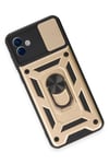 Mey İthalat®  Samsung Galaxy A04E Kılıf Pars Lens Yüzüklü Silikon - Gold