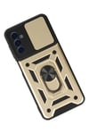 Mey İthalat®  Samsung Galaxy A04S Kılıf Pars Lens Yüzüklü Silikon - Gold