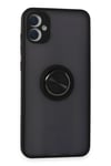 Mey İthalat®  Samsung Galaxy A05 Kılıf Montreal Yüzüklü Silikon Kapak - Siyah