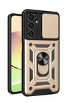 Mey İthalat®  Samsung Galaxy A05S Kılıf Pars Lens Yüzüklü Silikon - Gold