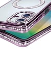 Mey İthalat®  Samsung Galaxy A06 Joke Simli Magneticsafe Kılıf - Derin Mor