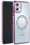 Mey İthalat®  Samsung Galaxy A06 Joke Simli Magneticsafe Kılıf - Derin Mor