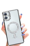 Mey İthalat®  Samsung Galaxy A06 Joke Simli Magneticsafe Kılıf - Siyah