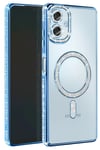 Mey İthalat®  Samsung Galaxy A06 Joke Simli Magneticsafe Kılıf - Mavi