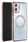 Mey İthalat®  Samsung Galaxy A06 Joke Simli Magneticsafe Kılıf - Pembe