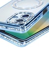 Mey İthalat®  Samsung Galaxy A06 Joke Simli Magneticsafe Kılıf - Mavi