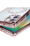 Mey İthalat®  Samsung Galaxy A06 Joke Simli Magneticsafe Kılıf - Pembe