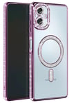 Mey İthalat®  Samsung Galaxy A06 Joke Simli Magneticsafe Kılıf - Derin Mor