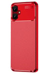 Mey İthalat®  Samsung Galaxy A06 Kılıf Auto Focus Karbon Kapak - Kırmızı
