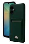 Mey İthalat®  Samsung Galaxy A06 Kılıf Kelvin Kartvizitli Silikon - Koyu Yeşil
