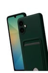 Mey İthalat®  Samsung Galaxy A07 4G Kelvin Kartvizitli Silikon - Koyu Yeşil