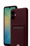 Mey İthalat®  Samsung Galaxy A07 4G Kelvin Kartvizitli Silikon - Bordo