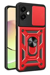 Mey İthalat®  Samsung Galaxy A07 4G Pars Lens Yüzüklü Silikon - Kırmızı