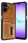 Mey İthalat®  Samsung Galaxy A07 4G Sara Kartvizitli Deri Kılıf - Taba
