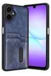 Mey İthalat®  Samsung Galaxy A07 4G Sara Kartvizitli Deri Kılıf - Lacivert
