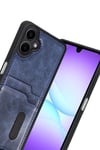 Mey İthalat®  Samsung Galaxy A07 4G Sara Kartvizitli Deri Kılıf - Lacivert