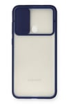 Mey İthalat®  Samsung Galaxy A11 Kılıf Palm Buzlu Kamera Sürgülü Silikon - Lacivert