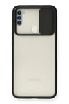 Mey İthalat®  Samsung Galaxy A11 Kılıf Palm Buzlu Kamera Sürgülü Silikon - Siyah