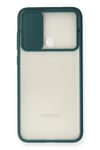 Mey İthalat®  Samsung Galaxy A11 Kılıf Palm Buzlu Kamera Sürgülü Silikon - Yeşil