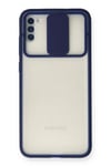 Mey İthalat®  Samsung Galaxy A11 Kılıf Palm Buzlu Kamera Sürgülü Silikon - Lacivert
