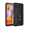 Mey İthalat®  Samsung Galaxy A11 Kılıf Sofya Yüzüklü Silikon Kapak - Siyah