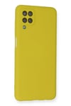 Mey İthalat®  Samsung Galaxy A12 Kılıf Nano içi Kadife Silikon - Sarı