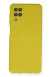 Mey İthalat®  Samsung Galaxy A12 Kılıf Nano içi Kadife Silikon - Sarı