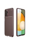Mey İthalat®  Samsung Galaxy A13 4G Kılıf Auto Focus Karbon Kapak - Kahverengi