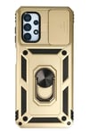 Mey İthalat®  Samsung Galaxy A13 4G Kılıf Pars Lens Yüzüklü Silikon - Gold